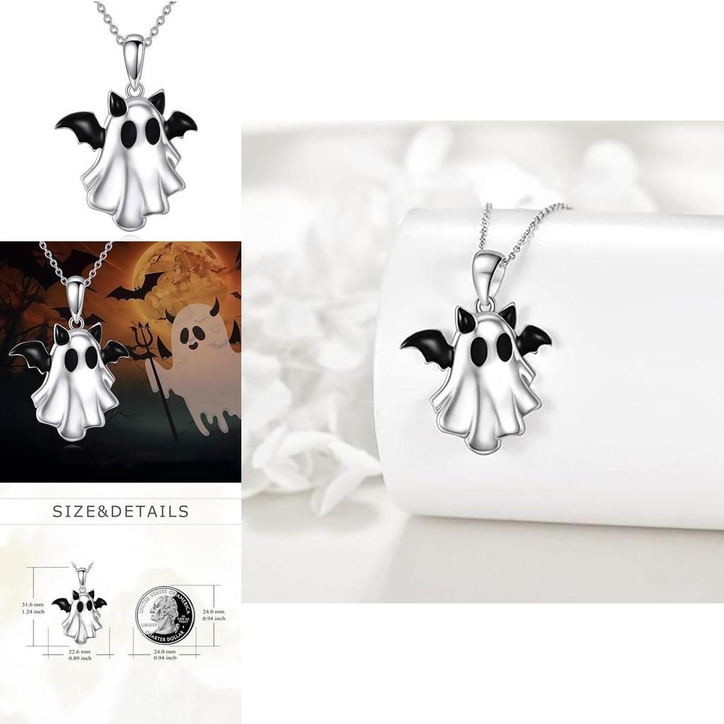 Halloween Ghost Pendant Necklace With Zinc Alloy Material For Festive Costume