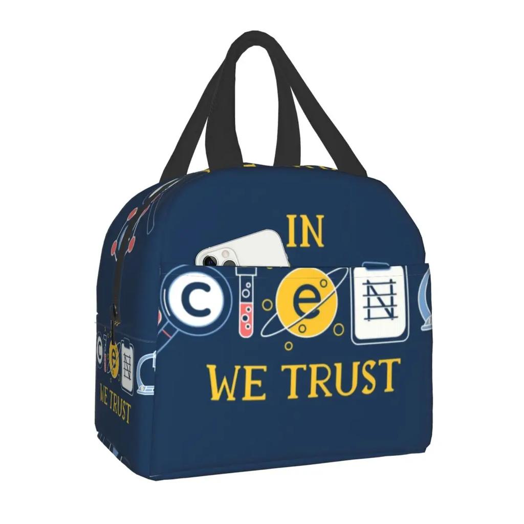 Custom Science Chemistry Laboratory Lunch Bag Men Women Thermal Cooler Insulated Lunch Boxes for Kids School Children