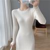 Spring and Autumn Sweater Dress Women Knitted Tunic Long Basic Dress Slim Winter Sexy Warm Black Long Sleeve Dress