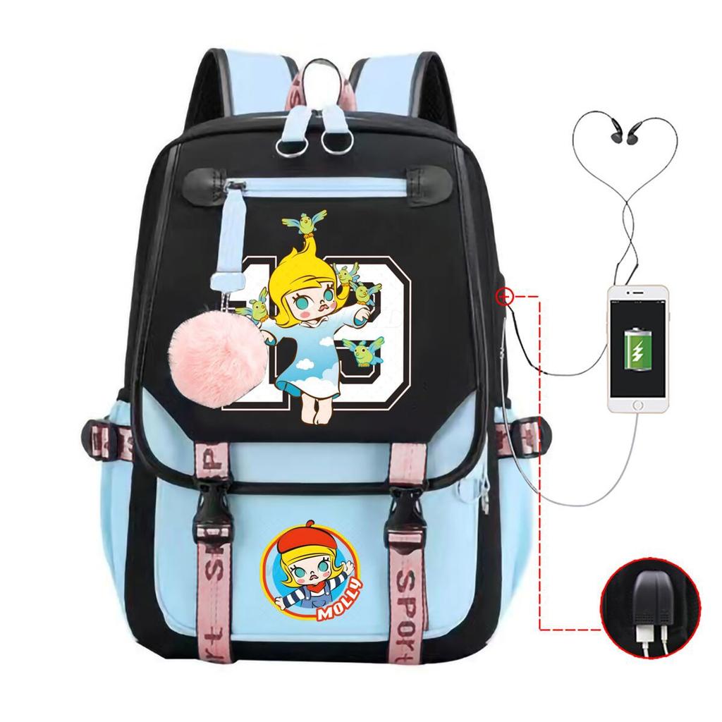 Printed fashion schoolbag college style junior high school high school students large capacity backpack