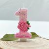 Pink Rose Digital Candle Wax Holder Design Clean Hygienic Fashion Novel Shape Birthday Party Decoration Supplies