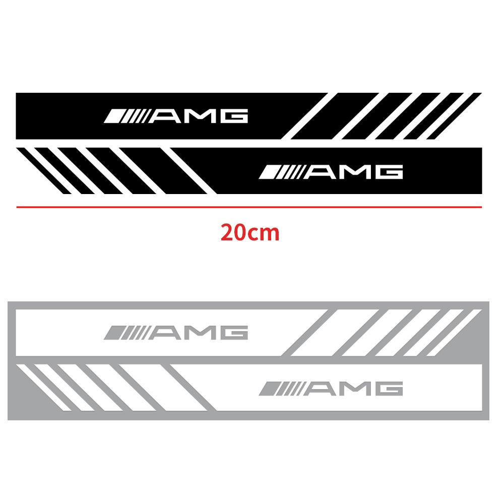 2PCS Car Rearview Mirror Decor Sticker Vinyl Auto Emblem Body Window Decal For Mercedes Benz AMG W124 W202 W203 W211 W212 W220