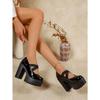 Chaussures Romaines Plateforme à Talon Chunky Tendance Style Coréen Nouveauté Printemps/Automne Grande Taille – Chaussures Plates Décontractées à la Mode pour Femmes