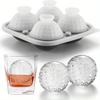 Large Silicone Whiskey Ice Mold, 3D Sphere Crystal Ball Tray with Funnel for Bourbon Brandy, Bar Gift