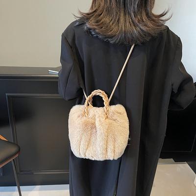 Autumn and Winter Super Fire Niche Furry Bag Women's 2025 New Versatile Messenger Bag Fashionable Portable Furry Bag
