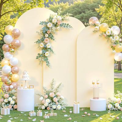 Arch Backdrop Cover 2-Sided Round Top Spandex Stretchy Arch Backdrop Stand Covers for Birthday Party Wedding Photo Background