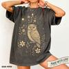 Owl Shirt, Cottagecore Graphic Tee, Woodland Aesthetic Bird Lover Gift, Boho Wildflower T-Shirt, Nature Inspired Vintage Animal Top Womens