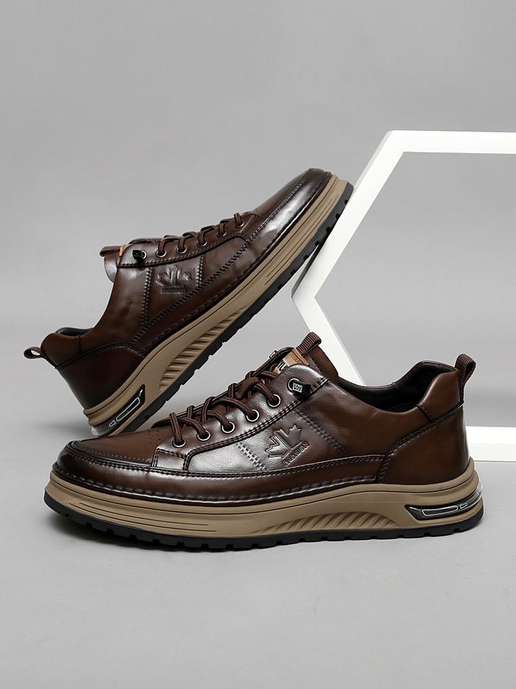 

Fashion British Style Quality Adults Fashion Round Toe Leather Shoes For Soft Bottom Lace-up Non-Slip/Antiskid Male Comfortable Shoe 38