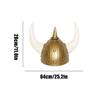 Medieval Hat Vintage Rustic Cosplay Adult Golden Medieval Viking Helmet With Horn Barbarians Halloween Costume Props