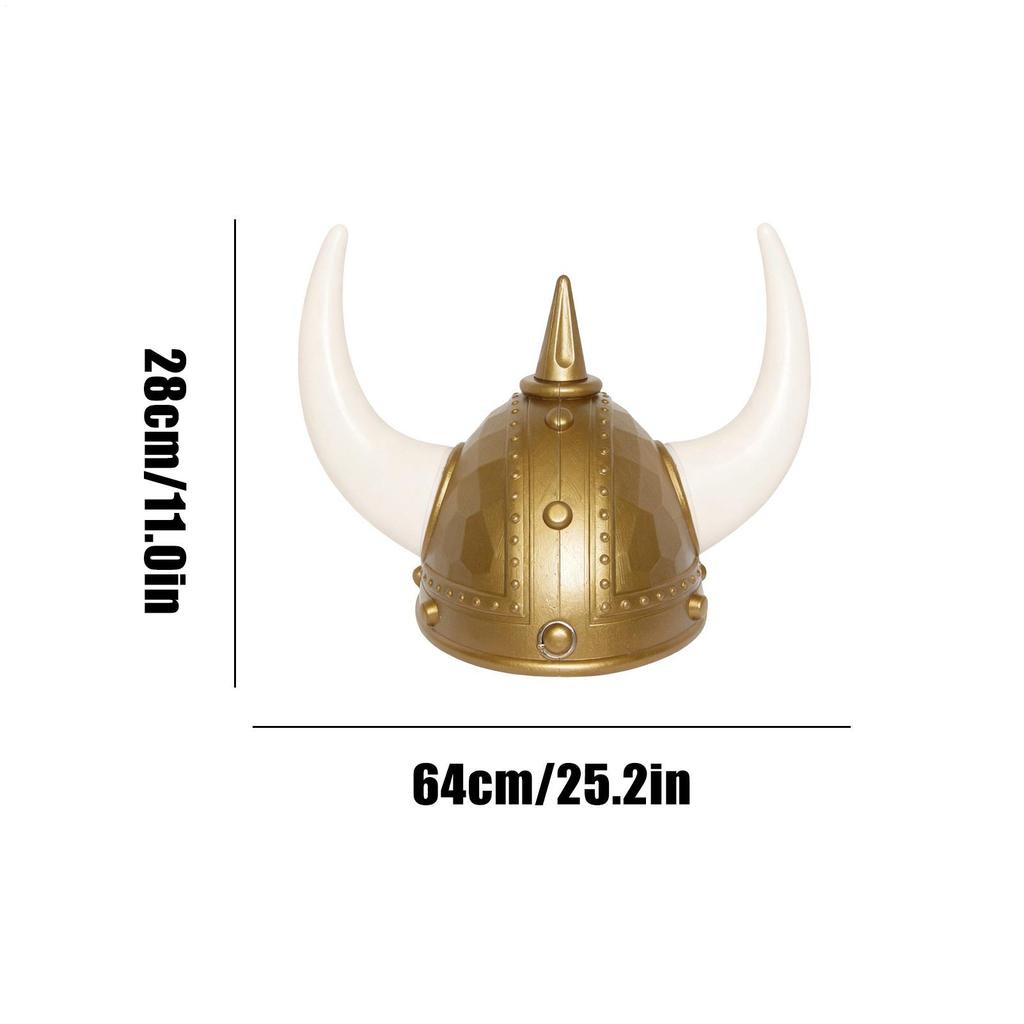 Medieval Hat Vintage Rustic Cosplay Adult Golden Medieval Viking Helmet With Horn Barbarians Halloween Costume Props