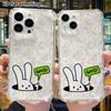 Phone Case: 2D flat suitable for iPhone 18 17 16 15 14 13 Pro, transparent four corner protective case, dotted rabbit, Christmas and Halloween gift