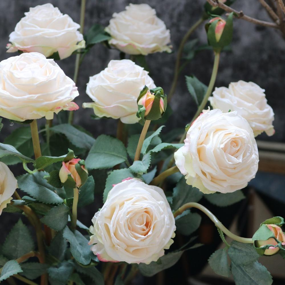 5PCS Artificial Roses Silk Flowers Real Touch Realistic Roses Bouquet Long Stem for Home Wedding Party Valentine's Day Mother's Day Table Decoration