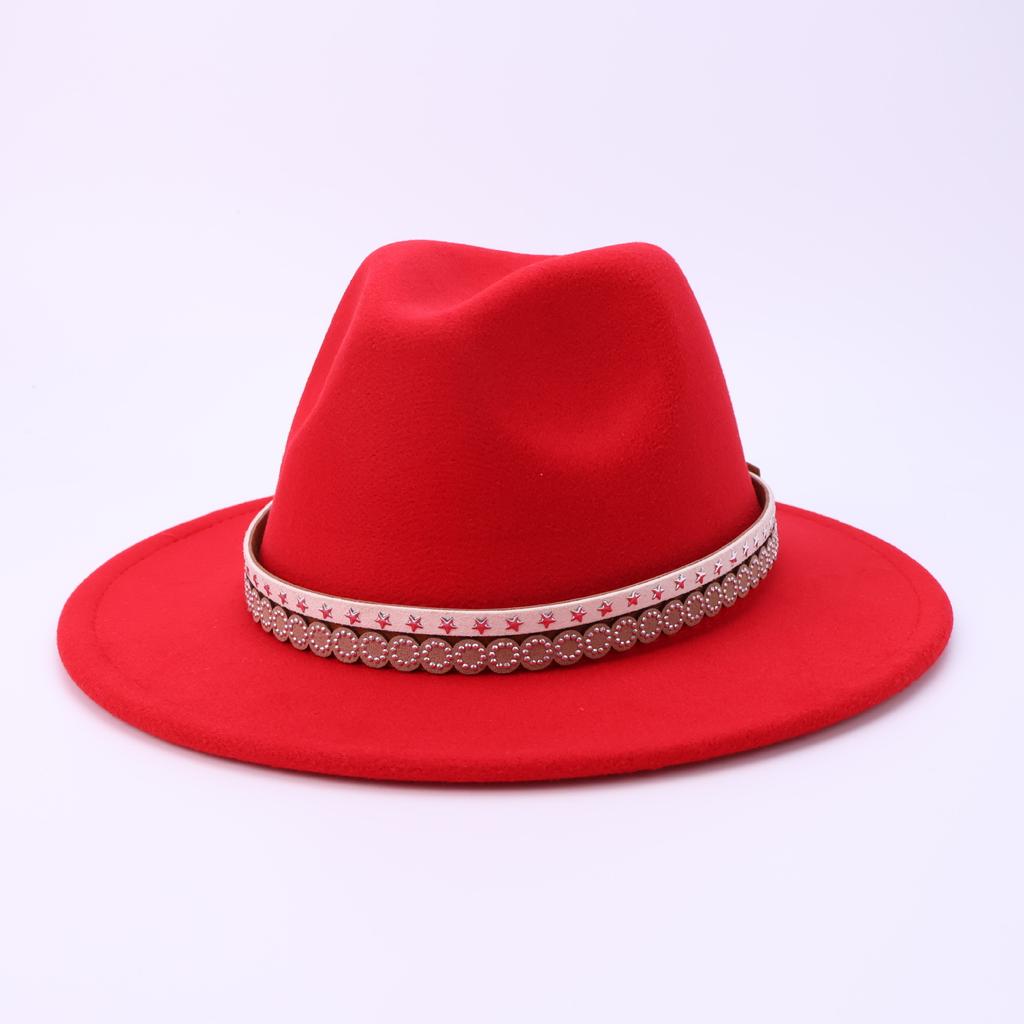 Hat Autumn and Winter New European and American Woolen Jazz Hat That Women's Fashion Top Hat Temperament High-end Cowboy Hat