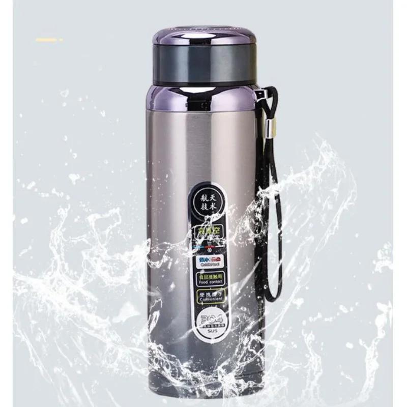 600ML/1000ML Large Capacity Stainless Steel Thermos Portable Vacuum Flask Insulated Tumbler with Rope Thermal Bottle Drinkware