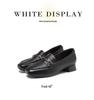 Red Dragonfly Women's Genuine Leather Slip-on Shoes, 2025 Autumn Style, Thick Sole, Square Toe, Chunky Heel.