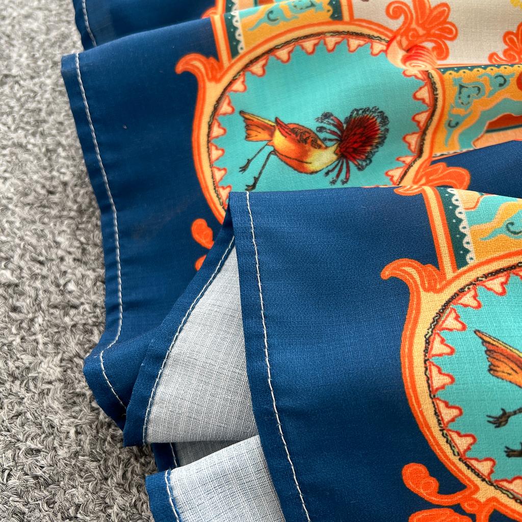 Frühling Sommer Damen Marke Designer Vintage Print Laufstegkleid Umlegekragen Lang Maxi Hemd Partykleider