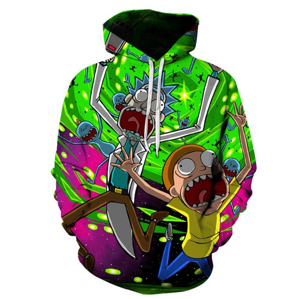 Cross Border Foreign Trade Rick and Morty Digital Printed Hoodie Hooded Men's Hoodie 3D Digital Printed Hoodie