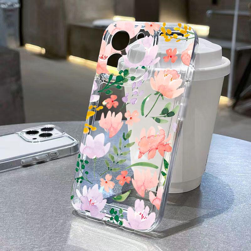 Ins Flower Phone Case For Xiaomi Mi 14 13 12 11 10 10T 14T Poco X6 F5 F4 X7 X4 X3 NFC Lite GT Pro 4G 5G Clear TPU Back Cover Xiaomi Mi 10 5G