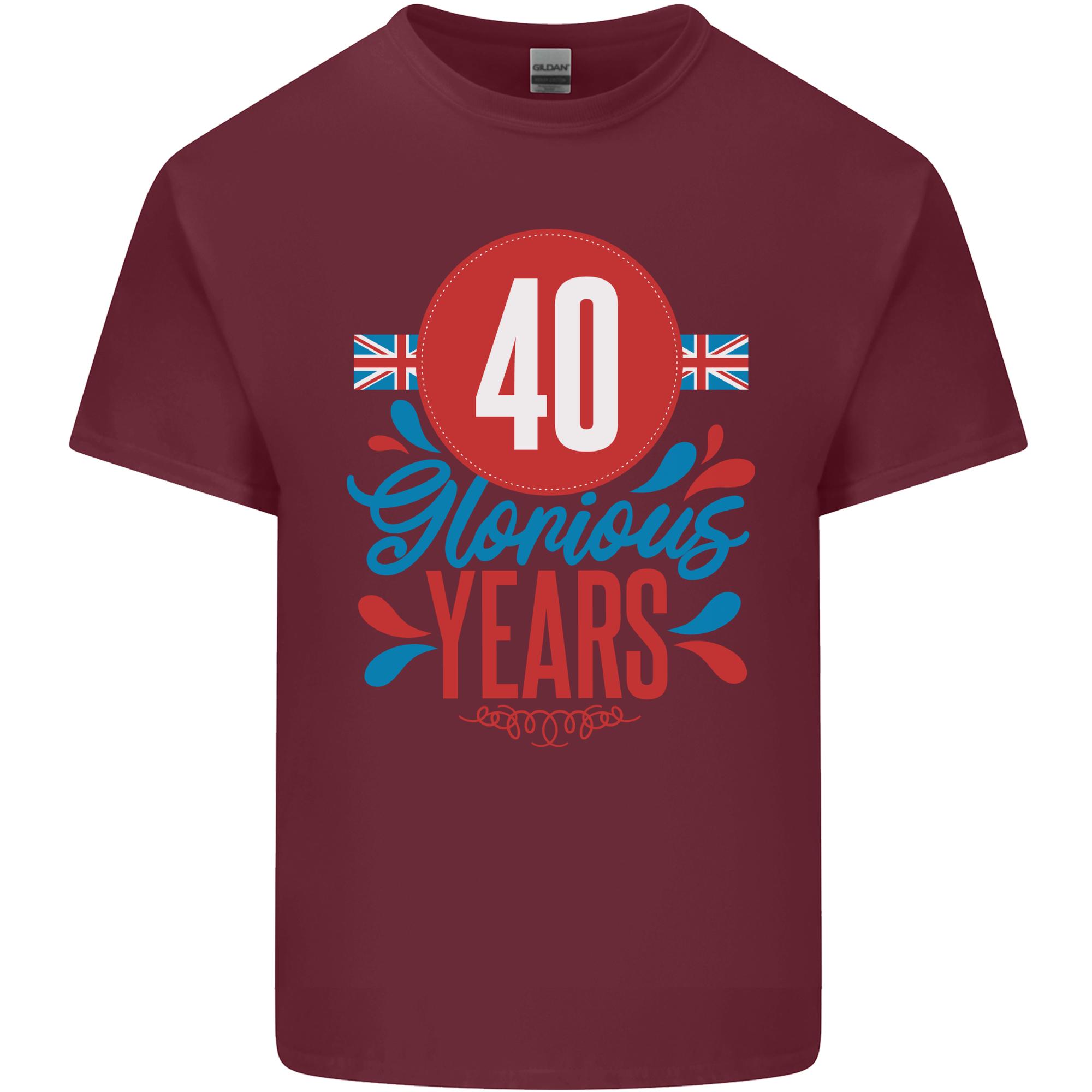 Glorious 40 Years 40th Birthday Union Jack Flag Unisexs Light Cotton TShirt S