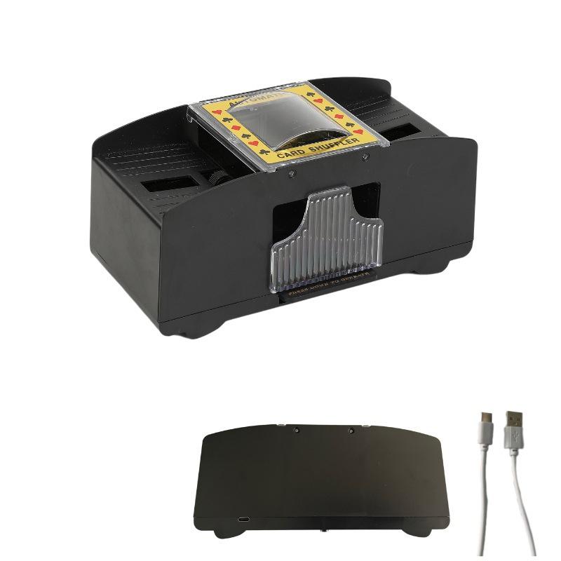 2 Deck Automatic Playing Card Shuffler Mixer Games Poker Sorter Machine Dispenser for Party Battery Operated USB-C Charging