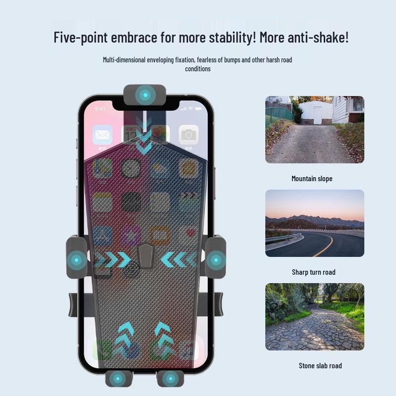 360° Rotatable Phone Mount with One-Key Lock for Bicycle and Electric Scooter