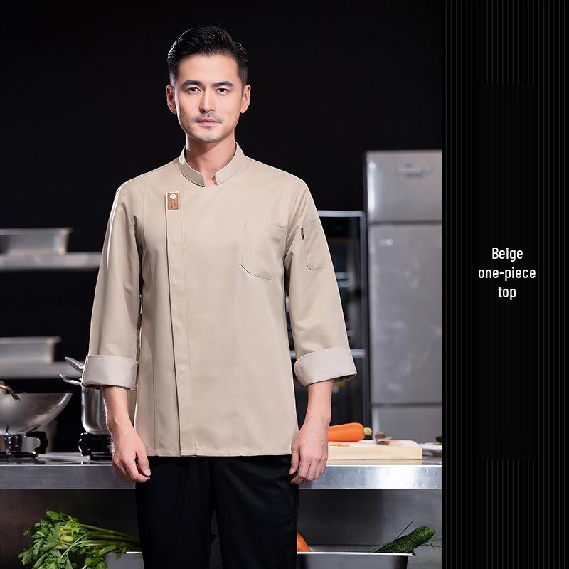 Long Sleeve Breathable Chef Coat for Restaurant and Catering - Unisex Workwear for Autumn/Winter