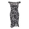 Ladies Off Shoulder Ruffle Hem Cocktail Dress Elegant Midi Evening Dress