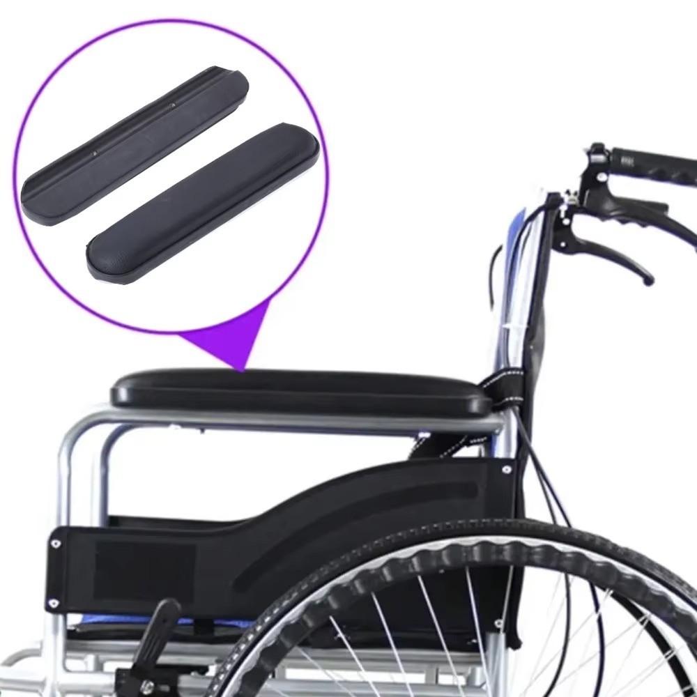 2PCS Comfortable Wheelchair Armrest Pad Leather Sponge Spare Part Arm Rest Pad Cushioning with Screw Wheelchair Accessories