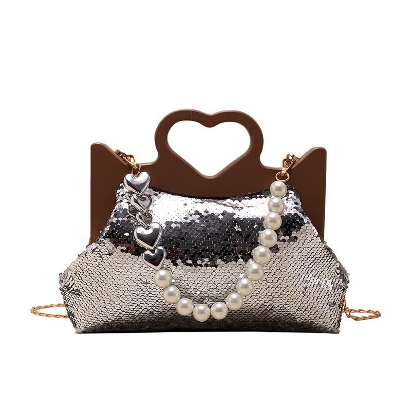 Bags Bag 2025 New European and American Fashion Sequins Personalized Love Handbag Women's Large-capacity Tote Bag Tide