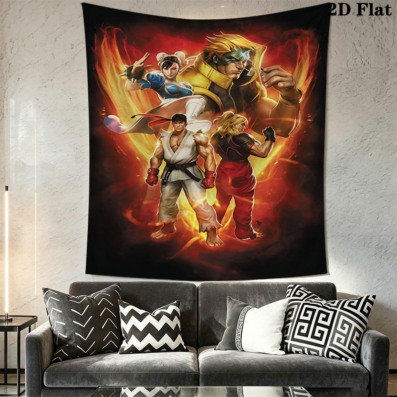 Street Fighter IV Wall Hanging Printed Fabric Blanket Decorative Tapestries for Bedroom Living Room Home Decor