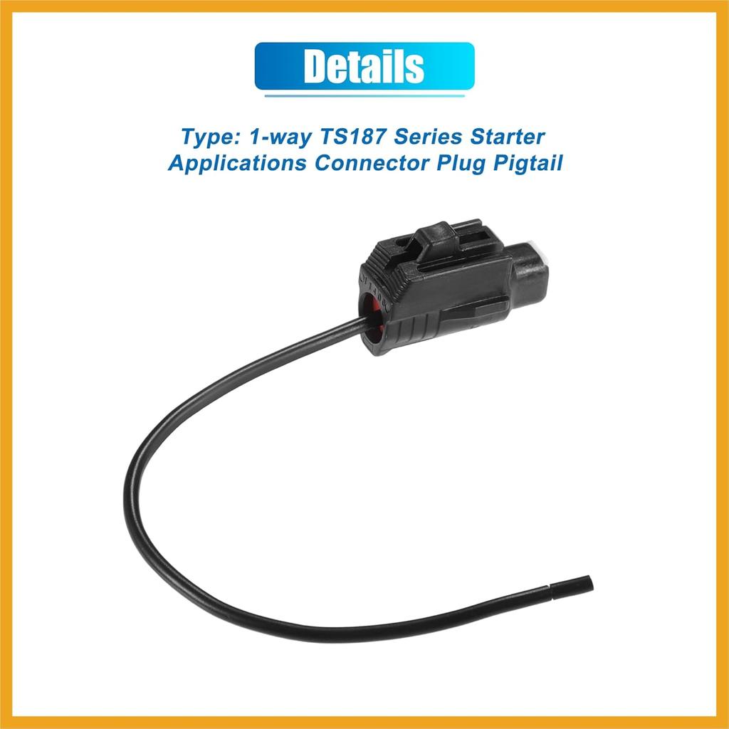 1-Way TS187 Series Starter Applications Connector Plug Pigtail for Toyota Venza 2009-2015 for Toyota Solara 2002-2008 No.9098011400 Replacement
