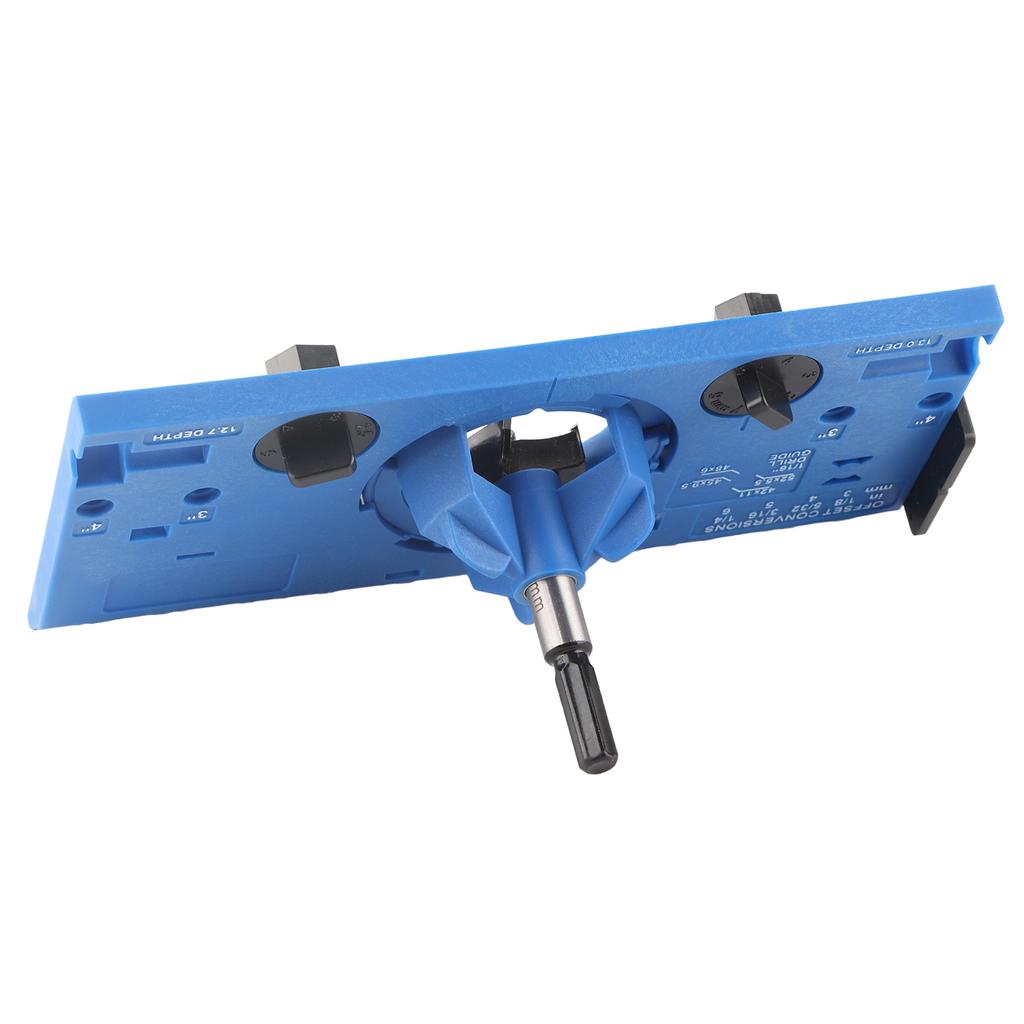 35mm Hinge Boring Jig Woodworking Hinge Hole Drilling Guide Locator with Cutter and 116in Bit Blue