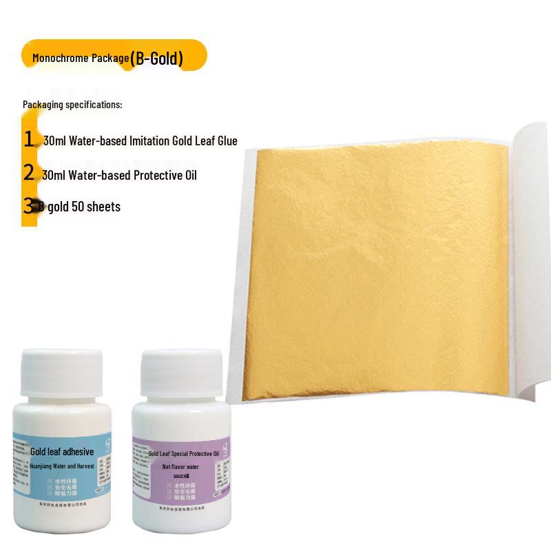 Beginner Gold Leaf DIY Kit: Gilded Foil Tools, Buddha Statue Art, Paper & Glue Set