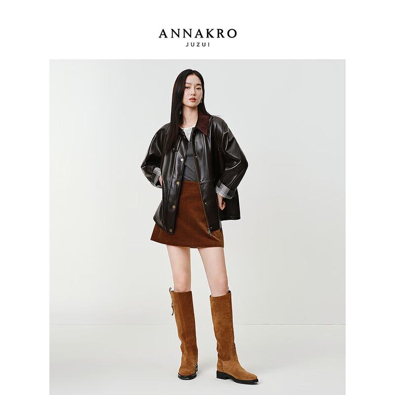 

JOUSSE & ANNACCO Women s Faux Waxed PU Leather Barn Jacket L