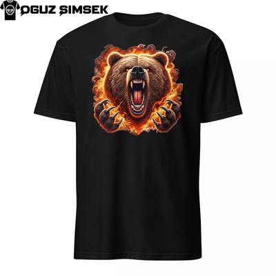 Unisex Basic Softstyle T-Shirt Gildan | mit feuriger brüllender Bärenklauen-Grafik