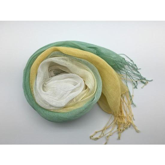 Summer Japanese Literary Linen Scarf Hanging Dye Gradual Change Color Scarf Women Air Conditioner Shawl Sunscreen Silk Scarf