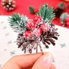 Artificial Pinecone Berry Pine Needle Branch Christmas Simulation Plant DIY Garland Gift Decoration Christmas Party Decoration