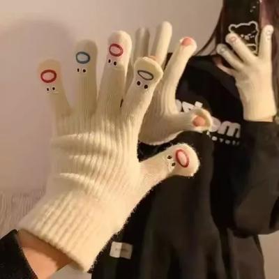 Warm Knitted Gloves Full Finger Touch Screen Gloves Cute Ridding Mittens