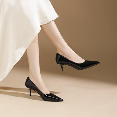 8-Sexy einfarbige spitz zulaufende Stiletto-High Heels für Damen und Damen Herbst neue Modelle keine müden Füße Brautjungfernschuhe für Damen