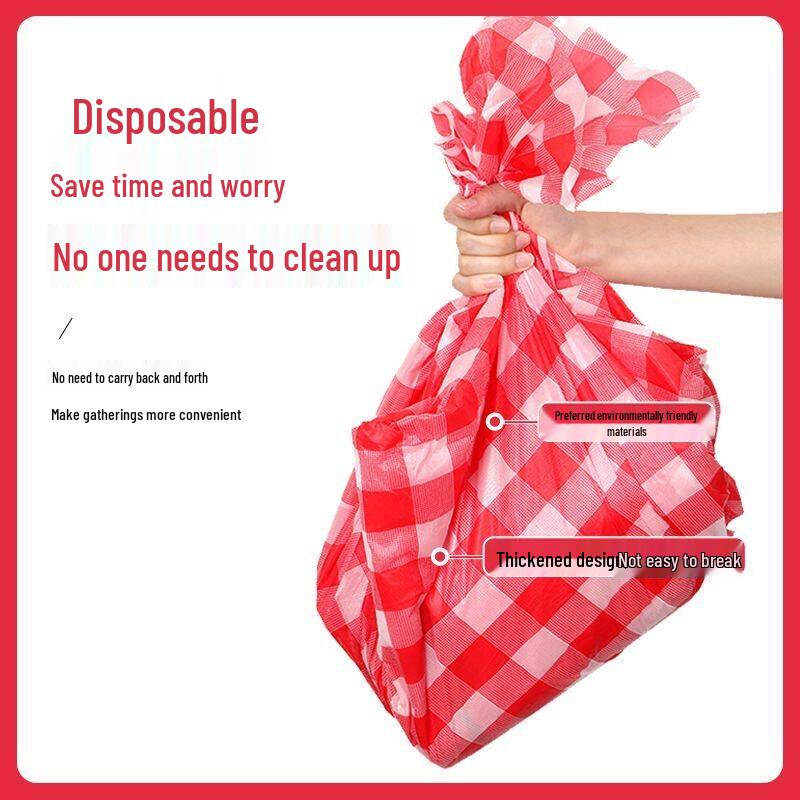 OEING Commercial Disposable Plaid Plastic Tablecloths