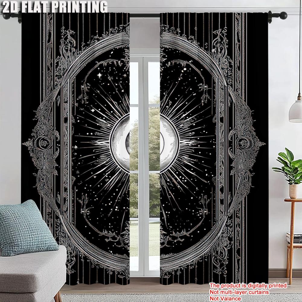 

2 шт. Затемняющие шторы с изображением Солнечного Созвездия, Готические шторы Блэкаут в стиле Бохо для гостиной, спальни, домашнего декора 52.50 × 116.00 cm 2 pcs