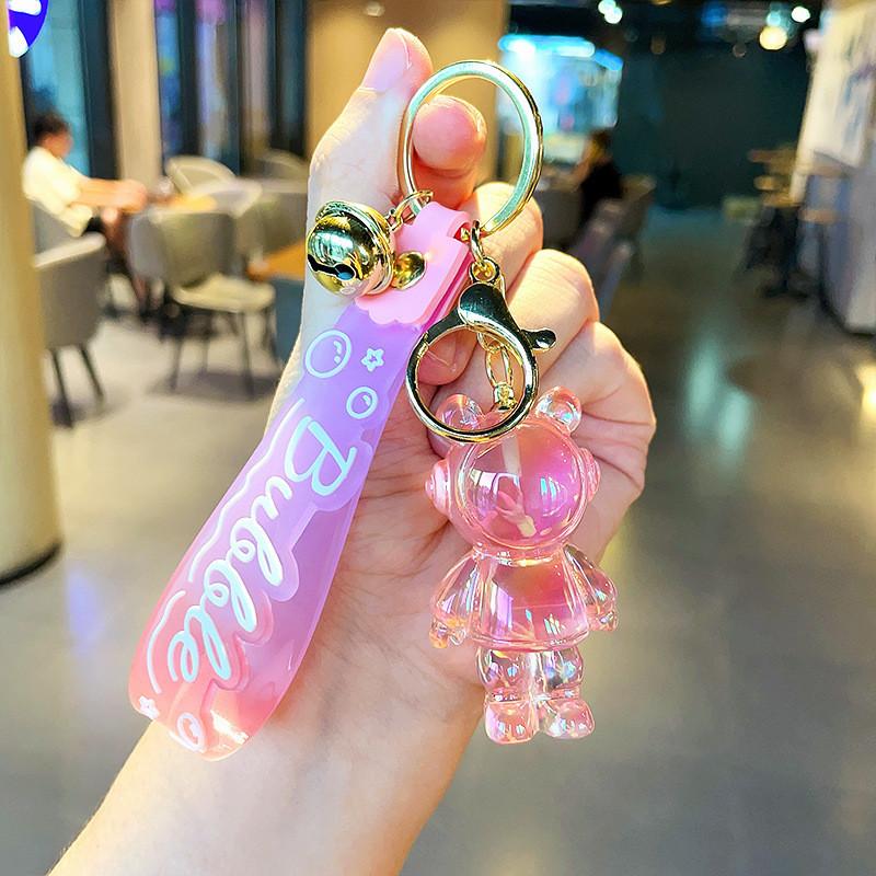 

Мультяшные красочные брелоки из смолы с мишкой и кроликом, идеально подходящие для подарков на вечеринку Pink Astronaut