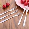 2Pcs Household 2-prong Appetizer Cake Fruit Western Small Fork Kitchen Accessory