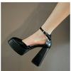 Super High Heels, Children's Beige Toe, Mary Jane's Thick Heeled Sandals, Wedding Shoes