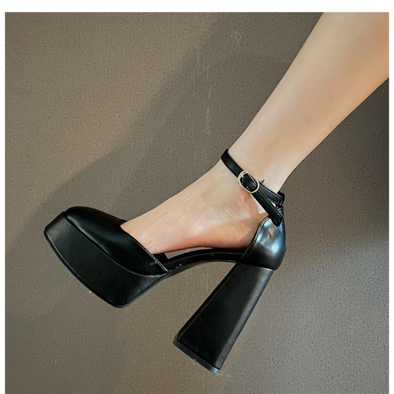Super High Heels, Children's Beige Toe, Mary Jane's Thick Heeled Sandals, Wedding Shoes
