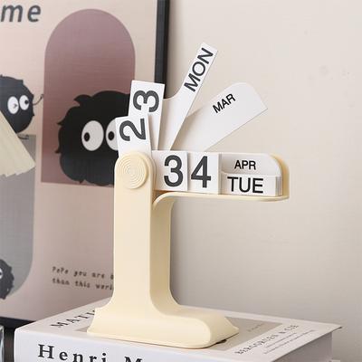 Ins Design Desktop Eternal Flipping Calendar Creative Simple Calendar Modern Living Room Decoration Office Stationery
