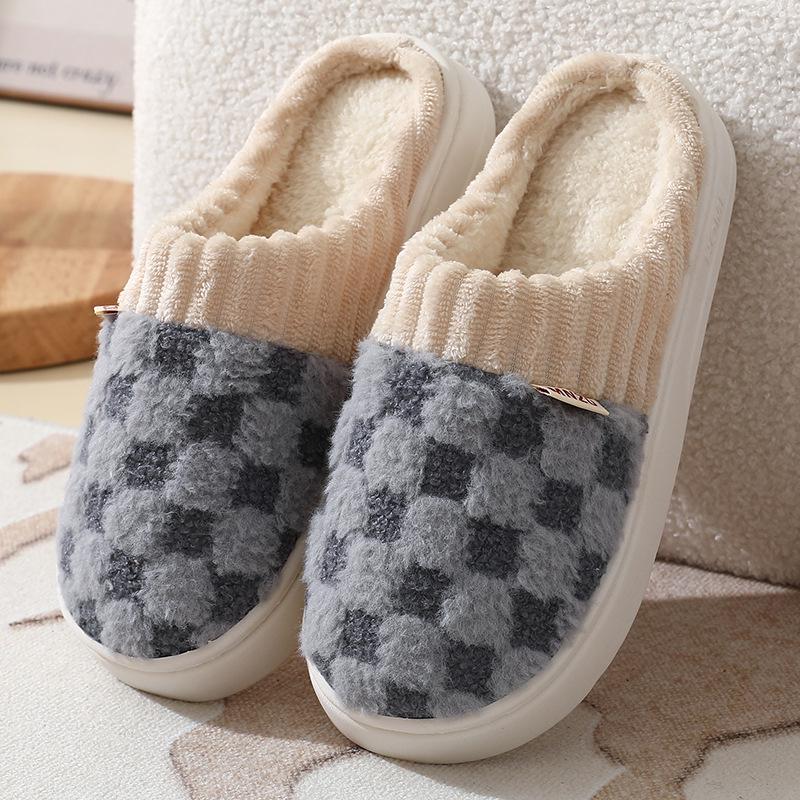 Winter Non-Slip Fuzzy Slippers - Women's Warm Thick Cotton Indoor/Outdoor Shoes