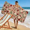 Floral Print Beige Beach Towel A Must-have Beach Towel for Beach Travel