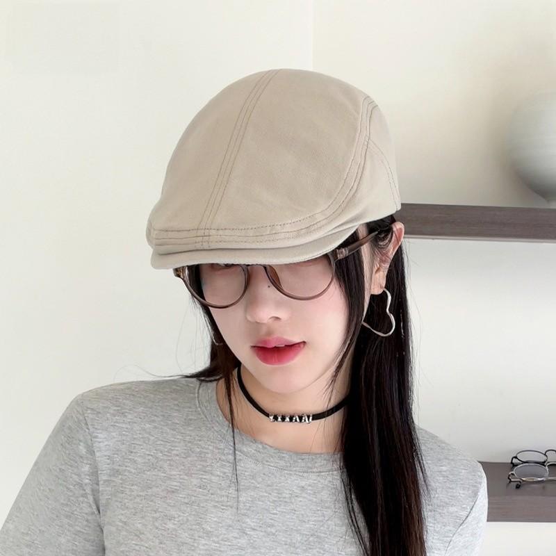 Vintage Canvas Beret Hat With Sun Protection For Women And Girls Spring Summer Autumn