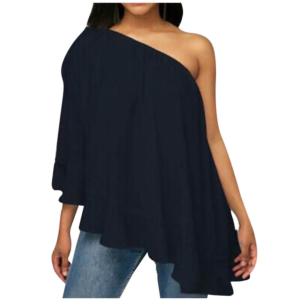 Women Fashion Chiffon Off Shoulder T-Shirt Sleeveless Casual Tops Blouse